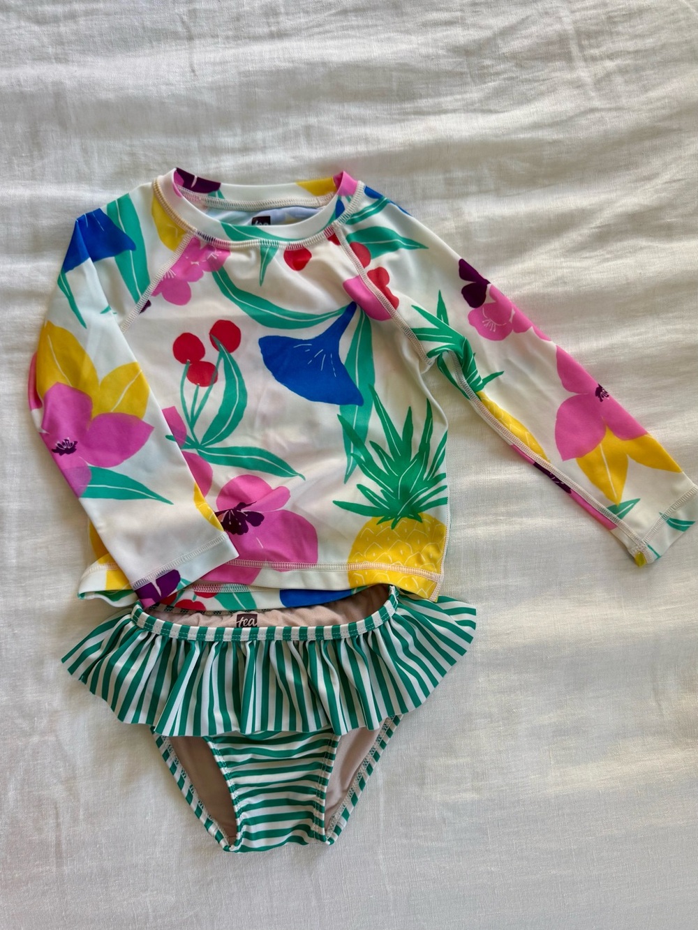 Tea Collection Girls Floral Rash Guard Swim Set